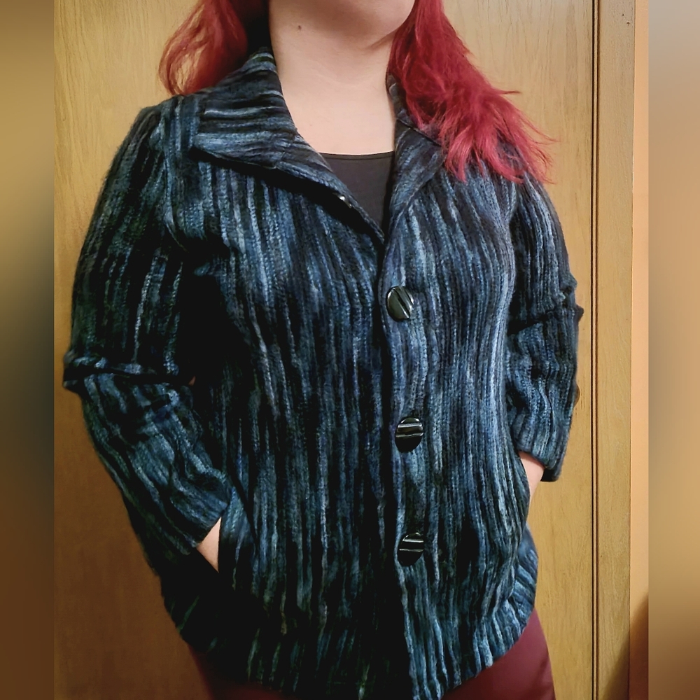 Travelsmith Medium Jacket Blue Button - image 4